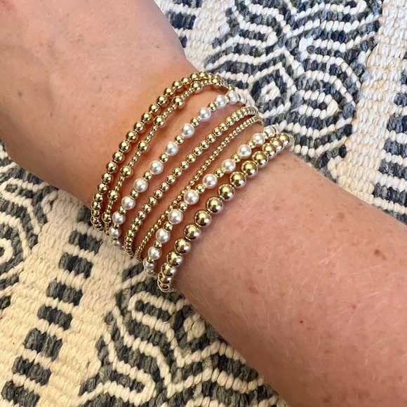 Set of 3 Bracelets - Two 2mm & One 2mm/4mm Bracelet with 14k Gold Filled… - Picture 4 of 6